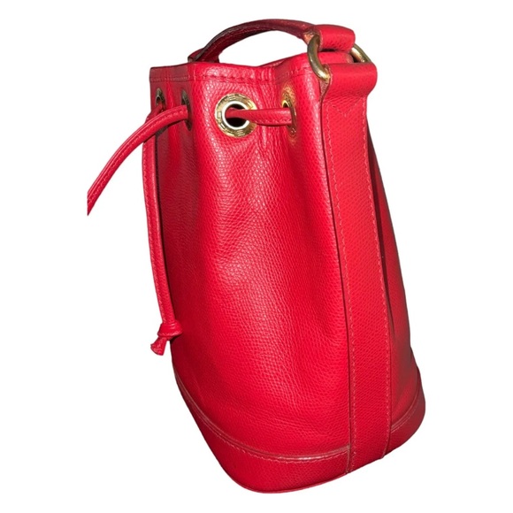 SOLD Etro Milano Mini Red Leather Bucket Drawstrings Crossbody Bag SKU:009 - Picture 9 of 16